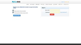 
                            2. Sign in - Log in - MyCarInfo | Information That Matters