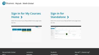 
                            2. Sign In | MyLab Math Global | Pearson