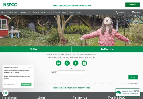 
                            7. Sign In - NSPCC - Join us