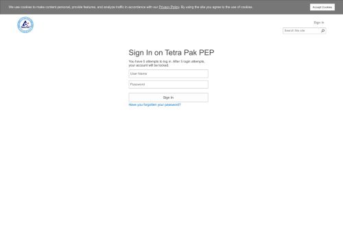 
                            4. Sign In on Tetra Pak PEP