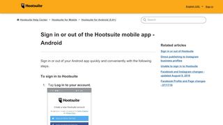 
                            12. Sign in or out of the Hootsuite mobile app - Android - Help Center