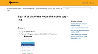 
                            13. Sign in or out of the Hootsuite mobile app - iOS – Hootsuite Help ...