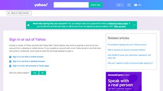 
                            3. Sign in or out of Yahoo | Yahoo Help - SLN3407