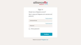 
                            6. Sign In or Register to Get Started - AllianceRx Walgreens Prime