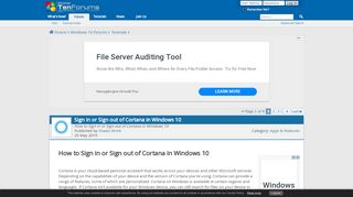 
                            5. Sign in or Sign out of Cortana in Windows 10 | Tutorials - Windows ...
