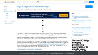 
                            6. Sign-in page for AWS federated login - Stack Overflow