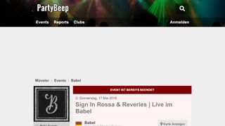 
                            12. Sign In Rossa & Reveries | Live im Babel - Babel Münster ...