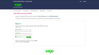 
                            2. Sign in - Sage Integrated CRM - Sage CRM Community