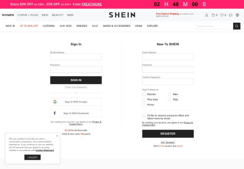 
                            1. Sign In - Shein-SheIn-Weekly Deal