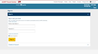 
                            4. Sign in Sign in to register for your double AARP ... - Expedia-AARP.com
