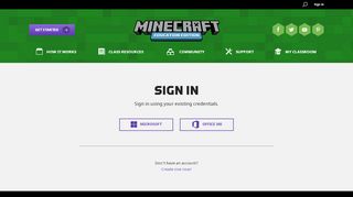 
                            13. Sign In / Sign Up | Minecraft: Education Edition