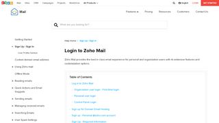 
                            3. Sign In / Sign Up to Zoho Mail