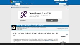 
                            10. Sign in Store with Different Account in Windows 10 | Tutorials ...