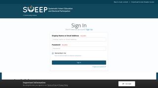 
                            8. Sign In - Systematic Voters' Education and Electoral Participation