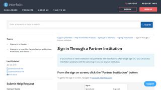 
                            5. Sign in Through a Partner Institution | Signing In to Interfolio ...