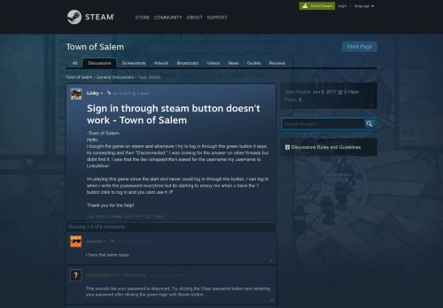 
                            4. Sign in through steam button doesn't work - Town of Salem :: Town of ...