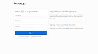 
                            11. Sign in to Ameego
