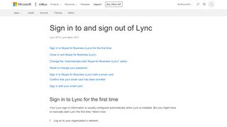 
                            4. Sign in to and sign out of Lync - Office Support - Office 365