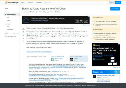 
                            7. Sign in to Azure Account from VS Code - Stack Overflow