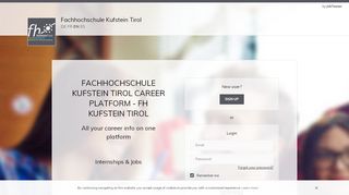 
                            12. Sign in to CAREER PLATFORM - FH KUFSTEIN TIROL