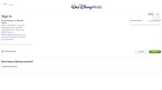
                            13. Sign In to Continue | Walt Disney World Resort