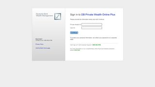 
                            12. Sign in to DB Private Wealth Online Plus