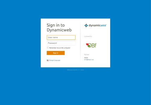 
                            3. Sign in to Dynamicweb