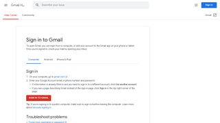 Sign in to Gmail - Computer - Gmail Help - Google Support