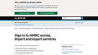 
                            10. Sign in to HMRC excise, import and export services - GOV.UK