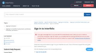 
                            4. Sign In to Interfolio | Signing In to Interfolio | Support