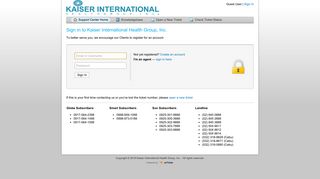 
                            3. Sign in to Kaiser International Health Group, Inc.