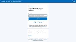 
                            3. Sign in to manage your property - Booking.com Extranet