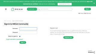 Sign In to MEGA Community - MEGA Community