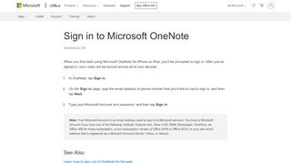 
                            3. Sign in to Microsoft OneNote - OneNote for iOS - Office Support