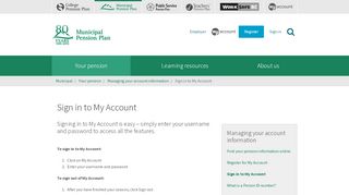 
                            2. Sign in to My Account - Municipal - BC Pension Corporation