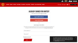 
                            2. Sign in to My United | Official Manchester United Website