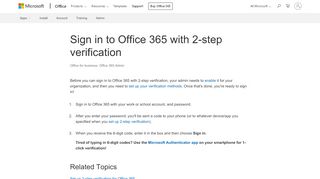 
                            8. Sign in to Office 365 with 2-step verification - Office 365