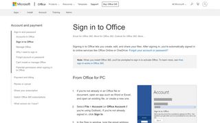 
                            6. Sign in to Office - Office Support - Office 365
