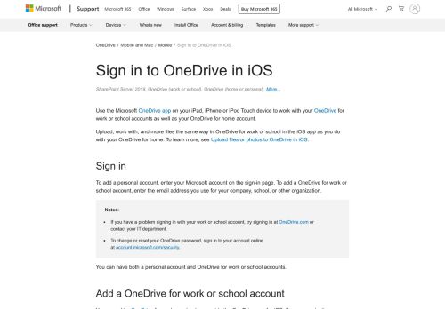 
                            4. Sign in to OneDrive for Business in iOS - OneDrive - Office Support