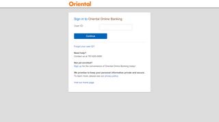 
                            2. Sign in to Oriental Online Banking