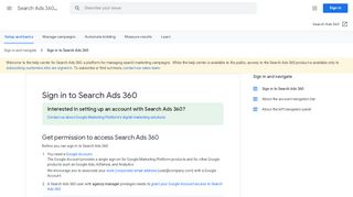 
                            1. Sign in to Search Ads 360 - Google Support