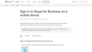 
                            8. Sign in to Skype for Business on a mobile device - Office Support