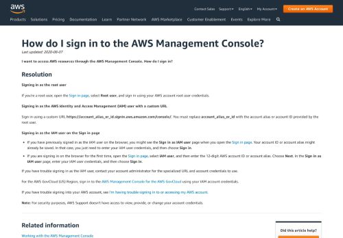 
                            7. Sign In to the AWS Management Console - Amazon.com