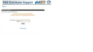 
                            10. Sign in to the PHD Distributor Support Site