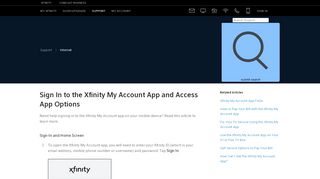
                            5. Sign In to the Xfinity My Account App and Access App Options