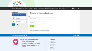 
                            6. Sign in to timeanddate.com