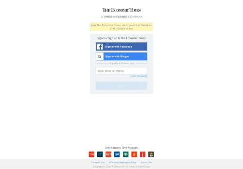 
                            3. Sign in to Times Internet Network - Times Internet Ltd.