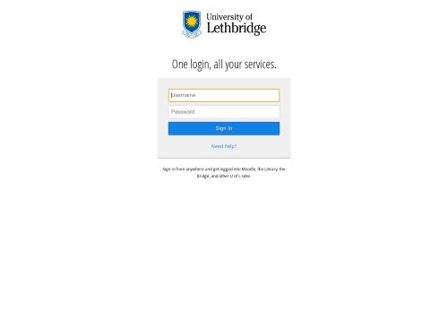 
                            9. Sign In to University of Lethbridge