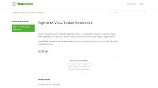 
                            9. Sign in to View Tasker Resources – TaskRabbit Support