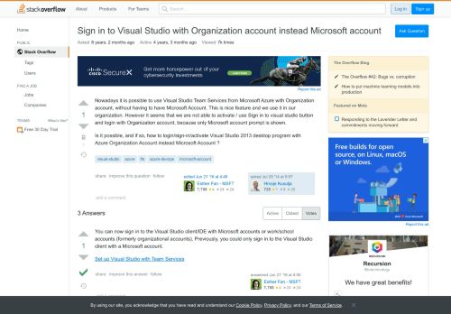 
                            11. Sign in to Visual Studio with Organization account instead ...